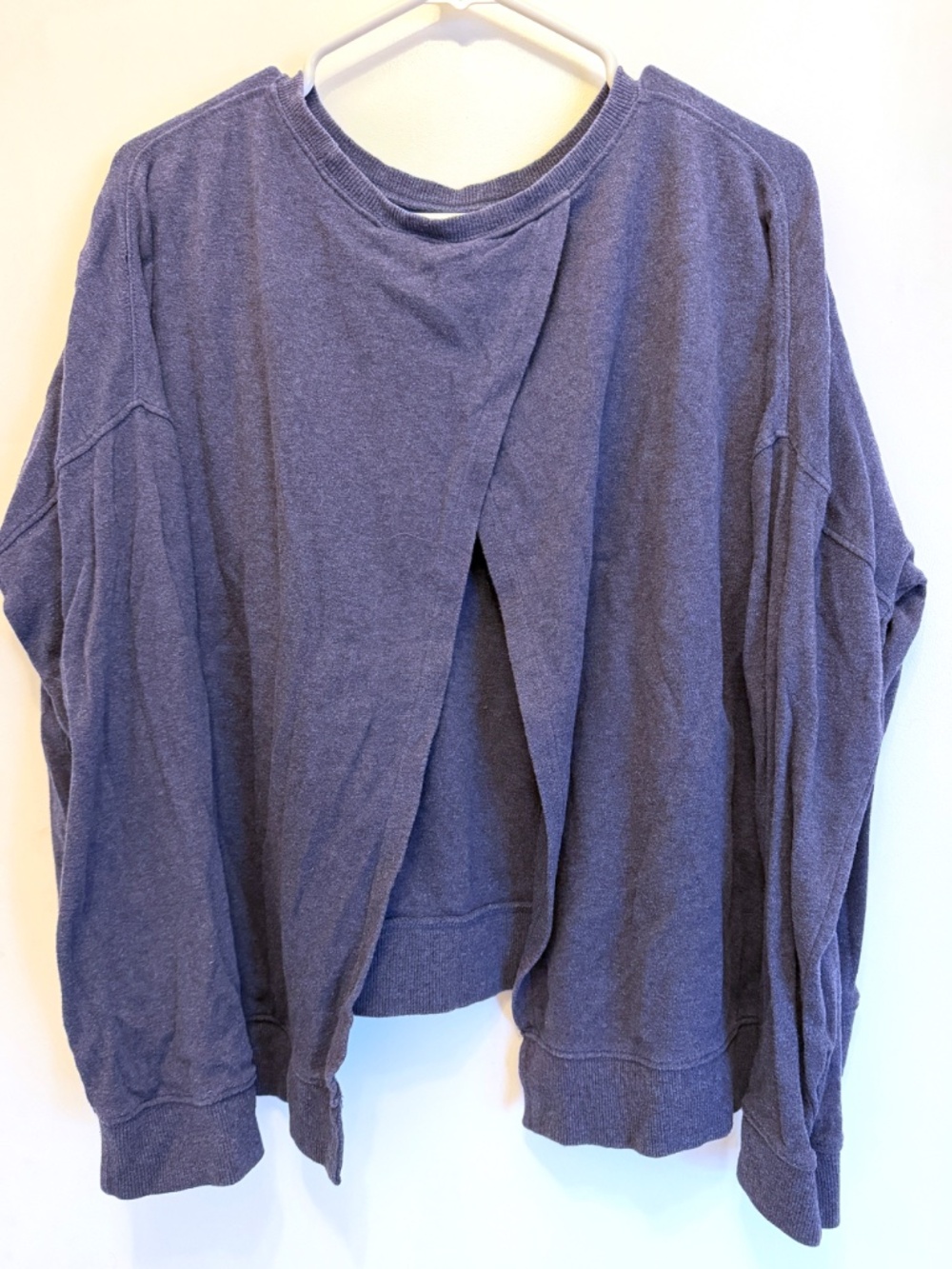 Pact Organic Cotton Airplane Crossover Sweatshirt Indigo Large